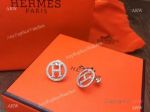 Copy Hermes S925 Sterling Silver H Diamond Earring